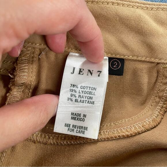 7 For All Mankind Tan Faux Suede Skinny Leggings Pants Womens 2 Fall Casual - Picture 11 of 11